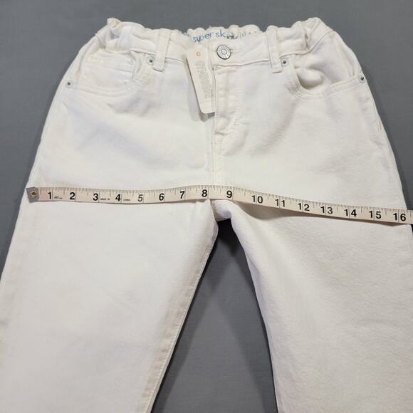 Gymboree Super Skinny White Jeans NEW $39 Adjustable Waist Girls Size 14 Raw Hem - Picture 9 of 14